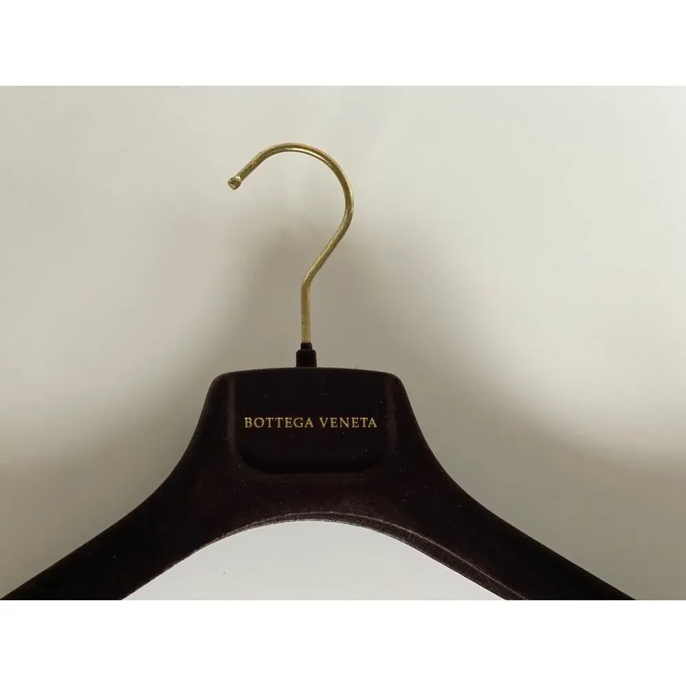 Bottega Veneta Brown Velvet Sweater/Dress Hangers Gold Hardware 14x5x1.5